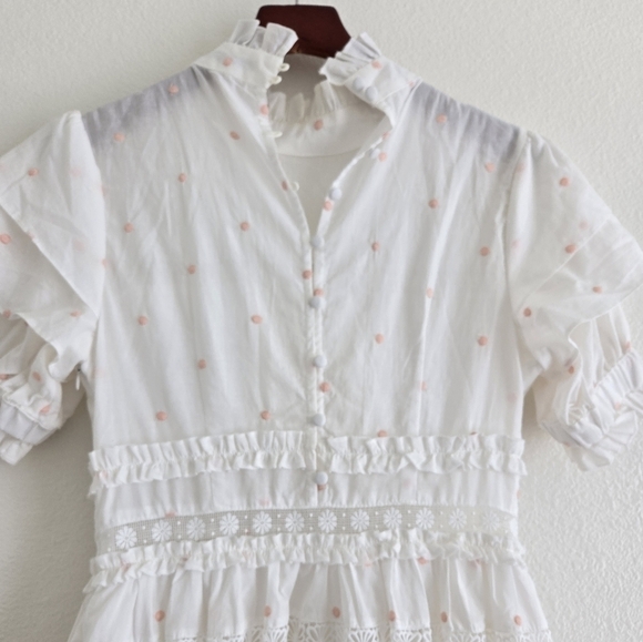 By Malina IRO Mini Dress Lase Details Romantic Embroided Coquette Size Small - Picture 11 of 16